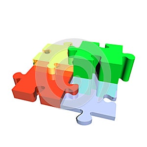 Closeup of 3d Colorful Puzzle