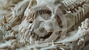 Closeup of a 3D printed model showcasing intricate details and precise replication of scanned objects