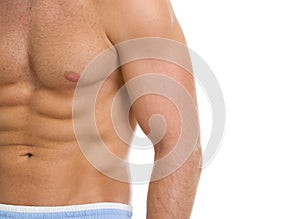 Closeup on abdominal muscles