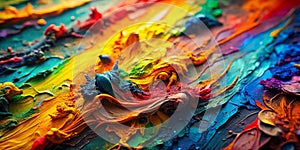 Closeup of abstract rough colorful multicolored art photo