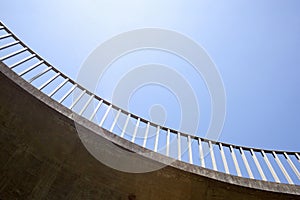 Closeup Abstract View of Curved Pedestrian Footbridge photo