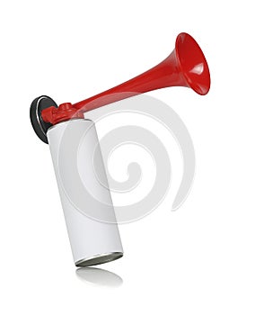 Closeup of air horn metal can