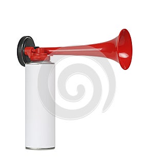 Closeup of air horn metal can