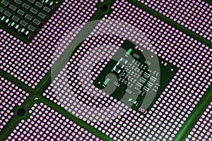 Closeup of aligned CPU Computer Processor. Background