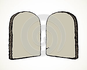 Tablets with 10 commandments. Vector drawing photo