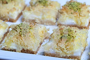 Closeup for arab konafa sweet