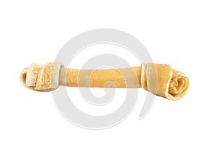 Closeup artificial bone , dog toy for dog gnaw isolated on white background with clipping path