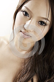 Closeup asain woman makeup