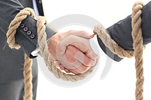 Closeup .the associated handshake business partners.