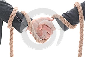 Closeup .the associated handshake business partners.