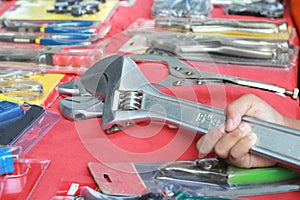 Closeup of assorted work tools