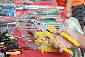 Closeup of assorted work tools