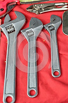 Closeup of assorted work tools