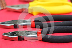 Closeup of assorted work tools