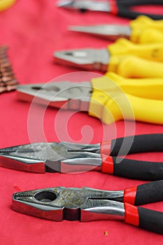 Closeup of assorted work tools