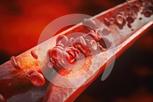 Closeup of a atherosclerosis- 3D rendering