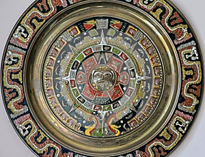 Closeup of a Aztec Calendar