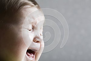 Closeup Of Baby Girl Crying