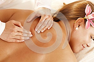 Closeup of back massage