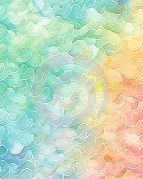 Closeup Background Pattern: Clouds Twirly Contours Color Pisces