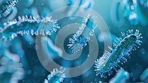 The Microscopic Bacteria View. AI generated