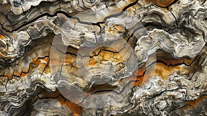 A closeup of bark reveals a unique branching pattern in the barks grooves resembling a maze. pattern minimizes water