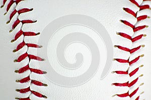 Closeup of baseball stitching photo