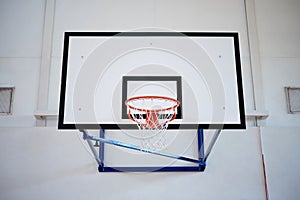 Closeup of basketball hoop