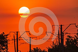Closeup beautiful dramatic sunset and cloud at sky