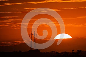 Closeup beautiful dramatic sunset and cloud at sky