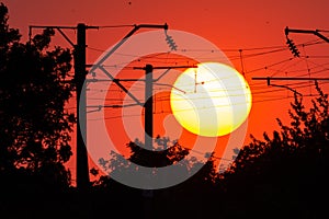 Closeup beautiful dramatic sunset and cloud at sky