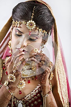 Closeup of Beautiful Indian Bride