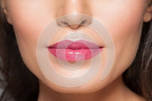 Closeup of beautiful lips