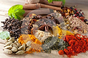Closeup of beautiful spices