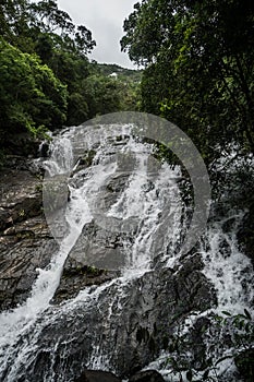 Closeup of beautiful waterfall