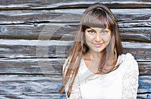 Closeup of a beautiful woman outdoors smiling and engaging