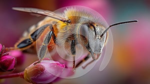 Closeup of a Bee on a Flower