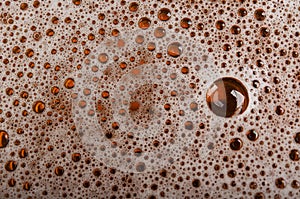 Closeup of beer bubble