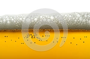 Closeup of beer bubbles