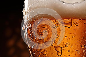 Closeup of a Beer pint. Generative Ai