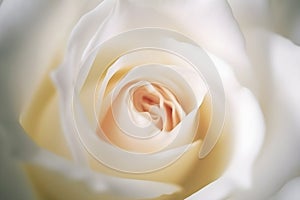 Closeup of beige rose for dark abstract background, beautiful spring flower, wedding floral pattern, macro, shallow DOF