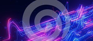 Closeup Bigdata light speed data flow wave. Abstract digital data stream of quantum computing. Cyberspace of qubit