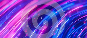 Closeup of bigdata light speed flow. Abstract digital data stream of quantum computing. Cyberspace of qubit trail waves