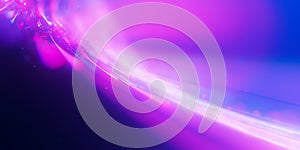 Closeup of bigdata light speed flow. Abstract digital data stream of quantum computing. Cyberspace of qubit trail waves