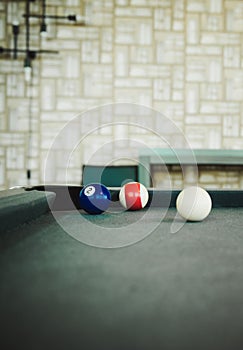 Closeup of billiard balls