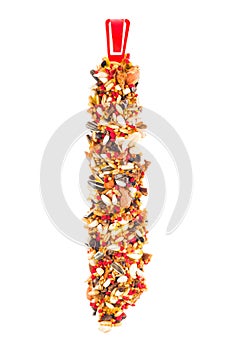 Closeup of a birdseed bar