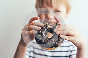 Bitten chocolate donut