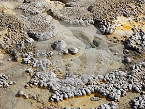 Closeup of a bizarre pockmarked vent of a geyser.