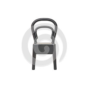 Closeup black chair isolated on white background