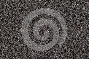 Closeup of black Polyester Foam